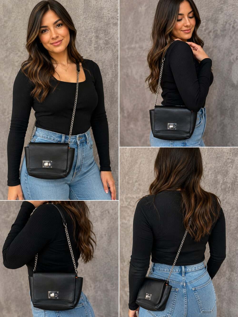 Forever 21 Faux Leather Black Crossbody Bag